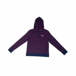 Vineyard Vines Youth Medium Striped Hoodie – Navy & Red